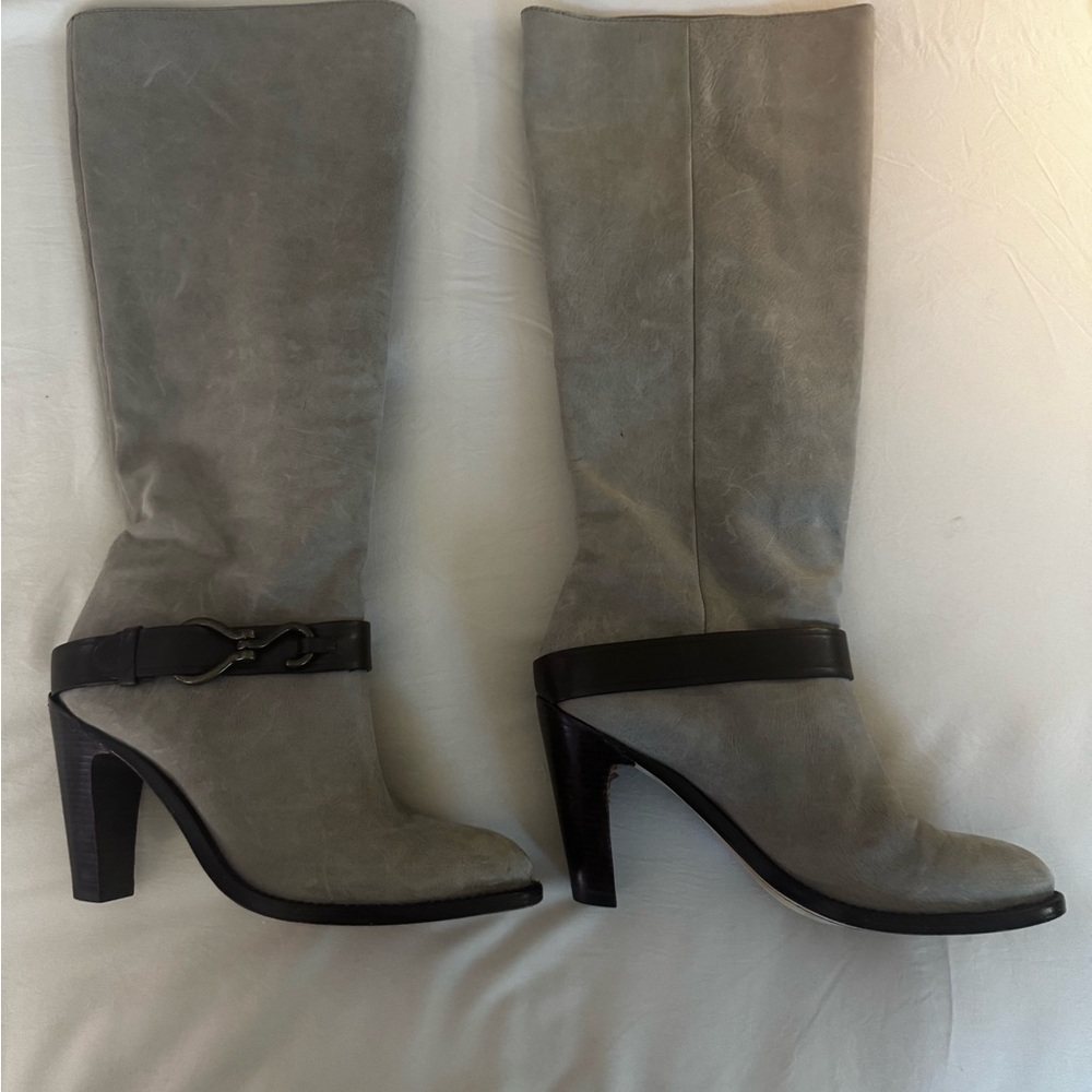 Cole Haan NikeAir Women’s Gray/Brown Leather Heel Boot